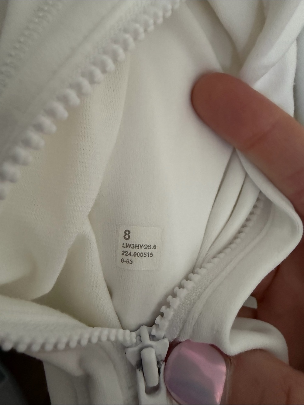 Lululemon define cropped jacket in nulu fabric, white, size 8 - Picture 4 of 6